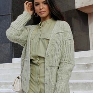 New Zara Patchwork Knit Sweater (Sz: M)